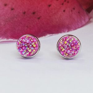 Pink csillogós fülbevaló – Bild 1