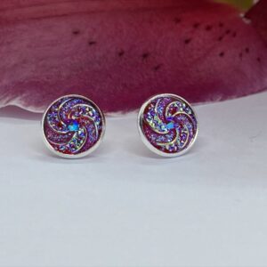 Kék- Pink csillogós fülbevaló – Bild 3