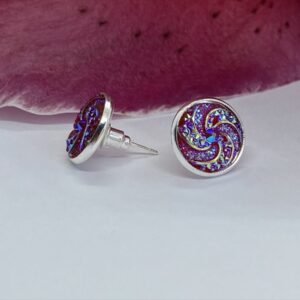 Kék- Pink csillogós fülbevaló – Bild 2