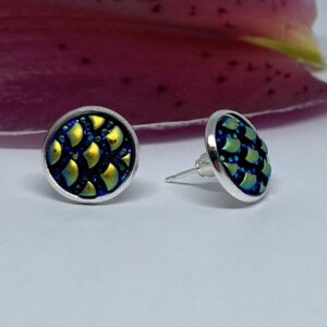 Sárgás zöld csillogós fülbevaló – Bild 3