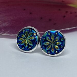 Kék- sárga csillogós fülbevaló – Bild 2