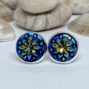 Kék- sárga csillogós fülbevaló – Bild 1