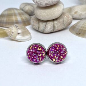 Pink csillogós fülbevaló – Bild 3