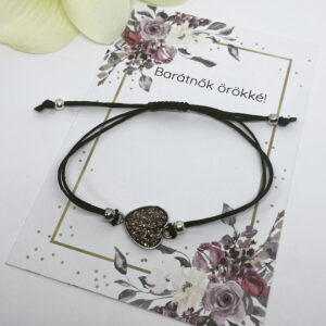 Szíves makramé karkötő egyedi szöveges ajándékkártyával - Image 4