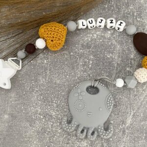 Polipos rágcsa- és cumilánc horgolt szívvel – Bild 1