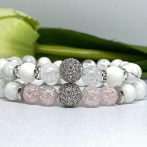 Páros ásvány karkötő cirkon díszítéssel - Image 3