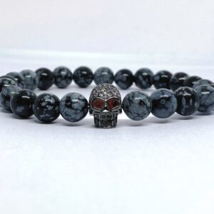 Obszidian -halálfej- ásvány karkötő - Image 1