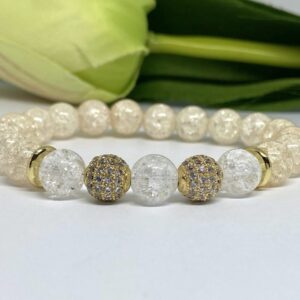 Roppantott hegyikristály karkötő cirkon díszítésekkel – Bild 1