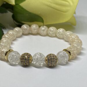 Roppantott hegyikristály karkötő cirkon díszítésekkel – Bild 3