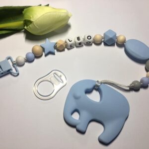 Kék elefántos rágcsa- és cumilánc - Image 1