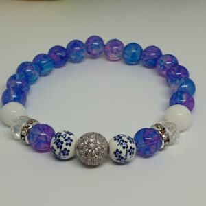 Angyali kék karkötő cirkon díszítéssel - Image 3