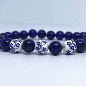 Lapis lazuli virágos ásvány karkötő - Image 1