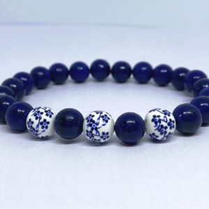 Lapis lazuli virágos ásvány karkötő - Image 2