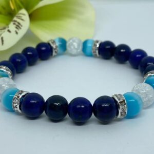 Lapis lazuli- macskaszem ásvány karkötő – Bild 1