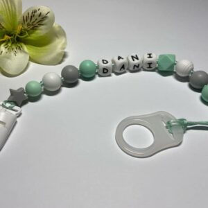 Menta és szürke színű cumilánc - Image 1