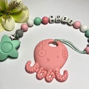 Rózsaszín polipos rágcsa- és cumilánc - Image 1