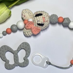 Horgolt nyuszis rágcsa- és cumilánc - Image 1