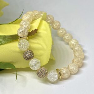 Roppantott hegyikristály karkötő cirkon díszítésekkel – Bild 2