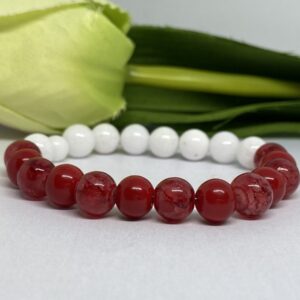 Korall- jade ásvány karkötő - Image 3