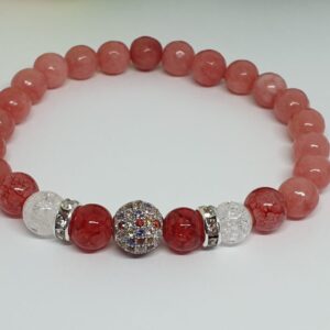 Piros ásvány karkötő cirkon díszítéssel - Image 3