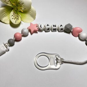 Szürke és rózsaszínű cumilánc - Image 1