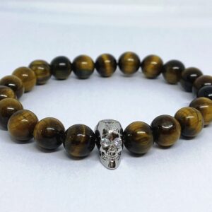 Tigrisszem ásvány karkötő koponyával - Image 3